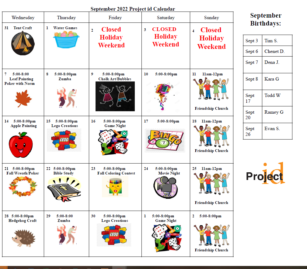 September calendar 2022